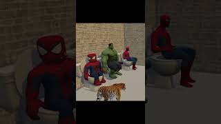 Spiderman vs green Hulk vs Spidey fight with lion shorts entertainment [upl. by Sophey]