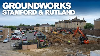 Stamford amp Rutland Hospital  Treatment Centre  Groundworks Timelapse [upl. by Yrrah]