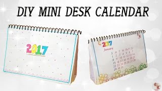 DIY Mini Calendar 2017  Desk Calendar  Step by step tutorial [upl. by Senskell945]