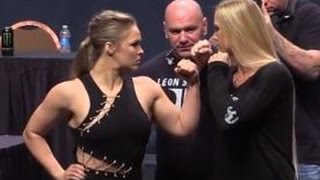 UFC 193 Ronda Rousey vs Holly Holm Staredown [upl. by Kcim]