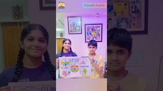 Swatch Bharat ✨  Clean School Drawing Easy  Cleanliness Day Poster  shorts [upl. by Adaynek]