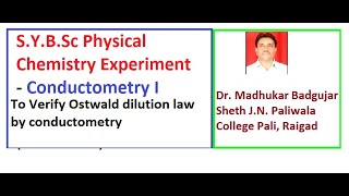 To verify Ostwald dilution law  Conductometry 1 [upl. by Vonnie]