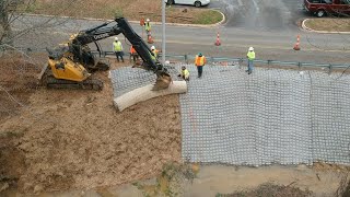 Steep Slope Stream Bank EcoFriendly Flexamat Installation for Erosion Control [upl. by Noira]