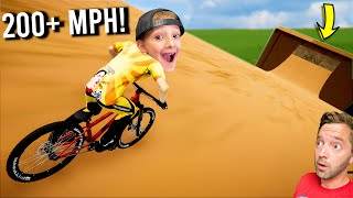 FATHER SON BIKING VIDEO GAME  Biggest Ramp EVER [upl. by Gannon]