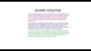 Article Dowry system [upl. by Aniraad]