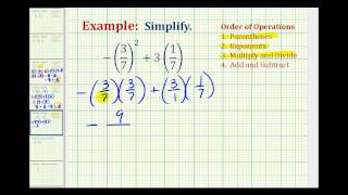 Ex 5 Signed Fractions Order of Operations 372317 [upl. by Ahsirat]