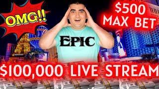 🔴100000 High Limit Live Stream Slot Play amp 500 Max Bets 😱 [upl. by Nealon]