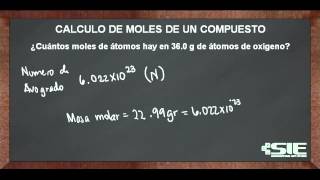 Calculo de Moles de un Compuesto No 1 [upl. by Ynattir]