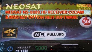 NEOSAT NS8888 HD RECEIVER CCCAM amp BISS KEY OPTION NEW SOFTWARE [upl. by Glavin]