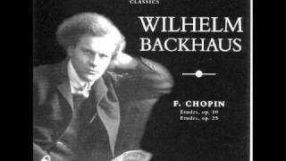 Wilhelm Backhaus plays Chopin Etudes Op10 [upl. by Eselehs]