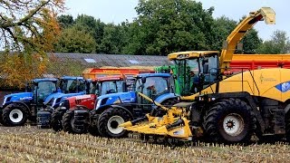 GROOT transport met FENDT 936 en meer New Holland FR 9050 Mais hakselenHarvesting maizeMaisernte [upl. by Chaffin]