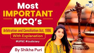 Most Important MCQ’s of Arbitration and Conciliation Act 1996  Judiciary [upl. by Gibbs]