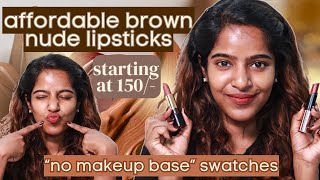 Super Affordable Brown Nude Lipsticks For Dusky Brown SkinNykaa Haul🤎Starting From Just Rs150😃 [upl. by Michaud904]