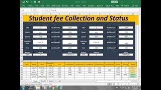 How To Make Automatic student fee collection and status system in excel [upl. by Neeron368]