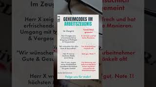 Geheimcodes im Arbeitszeugnis Teil 3 shorts [upl. by Annawat]