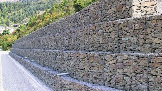 Gabion retaining wall construction procedure [upl. by Ahsla]