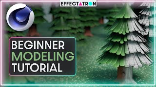 Beginner Modeling Tutorial  Model a Cute Stylized Tree with Cinema 4D  Intro to Modeling Project [upl. by Merow]