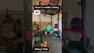 Road To 440lb  200kg Squat 11 squat powerlifting [upl. by Ruttger]