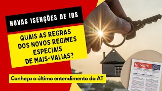 Quais as regras dos novos regimes especiais de maisvalias [upl. by Cardew]