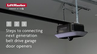 How to Install and Connect a NextGeneration LiftMaster Belt Drive Garage Door Opener [upl. by Erde]