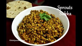 Sprouts Curry Recipe  Mung Sprouts Sukka  Healthy veg curry recipes [upl. by Bruce]