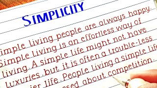 unique essay on simplicity  essay on simplicity in english  essay writing in print [upl. by Bergquist686]