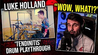 MUSIC DIRECTOR REACTS  Luke Holland  Tendinitis Drum Playthrough [upl. by Amick]