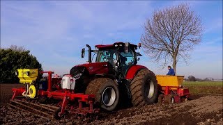 Plantuien planten  Planting onions  Zwiebeln pflanzen  Case IH  Koningsplanter  DeutzFahr [upl. by Dnumde]