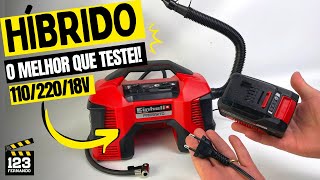 6 EM 1 HÍBRIDO PRESSITO COMPRESSOR DE AR EINHELL FUNCIONA NA TOMADA E NA BATERIA ALTA E BAIXA PRES [upl. by Balsam]