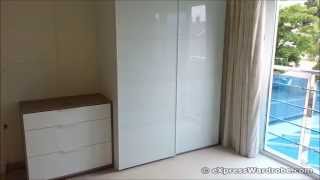 IKEA Pax FARVIK White Glass Sliding Door Wardrobe Design [upl. by Ahsineg499]