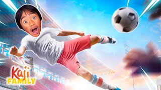 Play Soccer with Ryan Kaji Family Fun Sports and Games [upl. by Nerro]