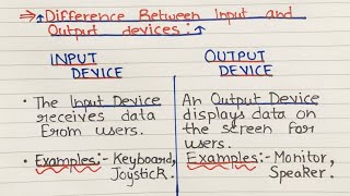 Difference between input and output devices  input and output devices of computer  Computer [upl. by Oscar]