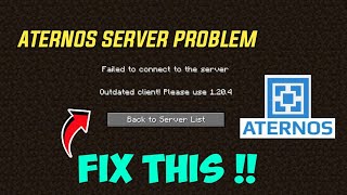 How To Fix Aternos Server Outdated Client Problem How To Solve Outdated Client Problem in Minecraft [upl. by Anyel]