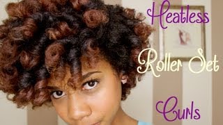 How to Heatless Roller Set Curls on Natural Hair [upl. by Lenny198]