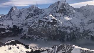 🇨🇭 Mürren  Birg  Cable Car ride  Switzerland [upl. by Brunhilde900]