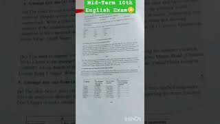 Class10th MidTerm English Exam 2024😳😳🔥🔥shorts ytshorts akankshaonlineclasses [upl. by Laine]