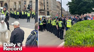 Glasgow crowds kettled by police as disorder threatens to break out at George Square protests [upl. by Akienat]