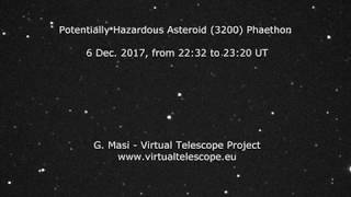 Potentially Hazardous Asteroid 3200 Phaethon 6 Dec 2017 [upl. by Esmaria]