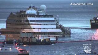 Costa Concordia Ship Set Upright After 19 Hours [upl. by Creigh465]