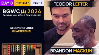 Backgammon World Championship 2024  DAY 8 Stream 3 P1  Main Second Chance Quarterfinals [upl. by Ribal]