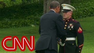 Obama forgets to salute [upl. by Onitnevuj]