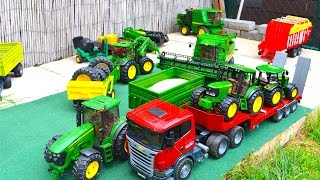 JOHN DEERE FARM News Tractors Combine harvester  BRUDER TOYS [upl. by Ahsinod955]