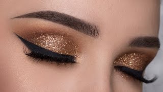 EASY Copper Glitter Smokey Eye Makeup Tutorial [upl. by Elata105]