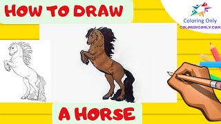 How To Draw A Horse  StepbyStep Drawing Guide [upl. by Cummine]