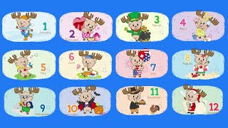 Months of the Year  English and Spanish by Gracie’s Corner  Nursery Rhymes  Kids Songs [upl. by Dranyam]