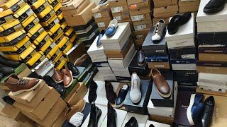 100 Genuine Leather Shoes Warehouse l Original Surplus Shoes Cheap price Wholesale Price in Retail [upl. by Farrand526]