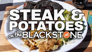 Steak and Potatoes on a Blackstone Griddle [upl. by Onej]