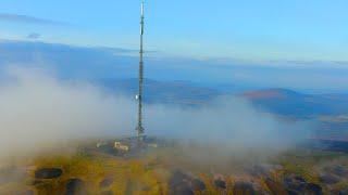 Kippure Mountain  TV Mast  Wicklow Mountains  Drone Above Clouds  4K [upl. by Asina]