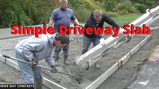 How To Form Pour and Finish A Concrete Driveway  Parking Area Slab [upl. by Eyeleen]