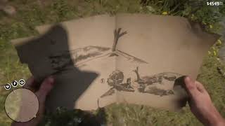 The Poisonous Trail Map 1 Treasure Hunt RDR2  Face Mountain Location [upl. by Fazeli390]